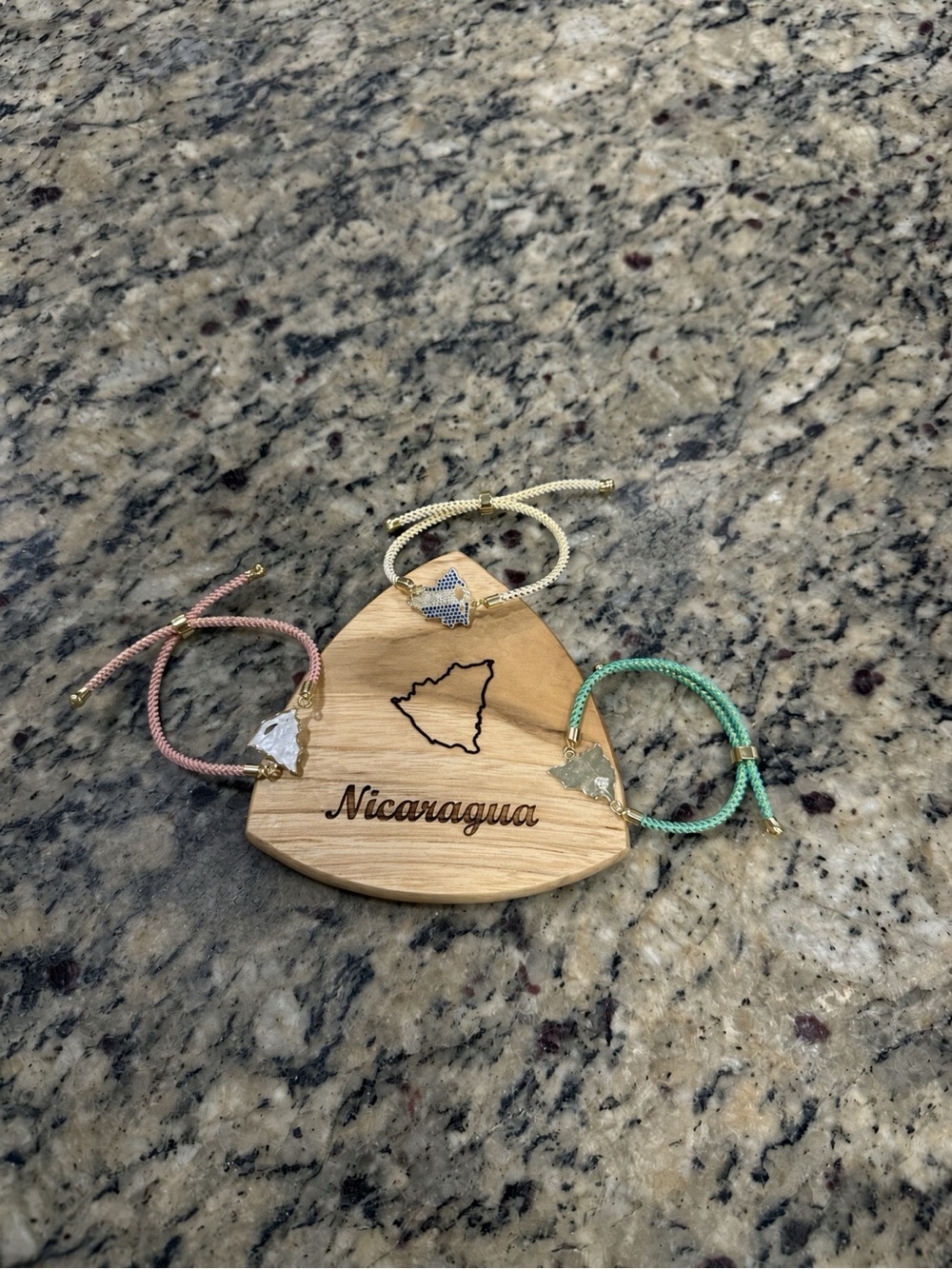 Adjustable Nicaraguan map bracelets